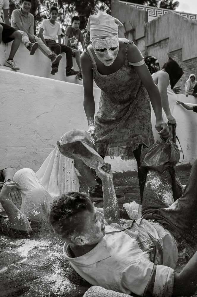 A sayaca stands victorious over one of his tackled victims.